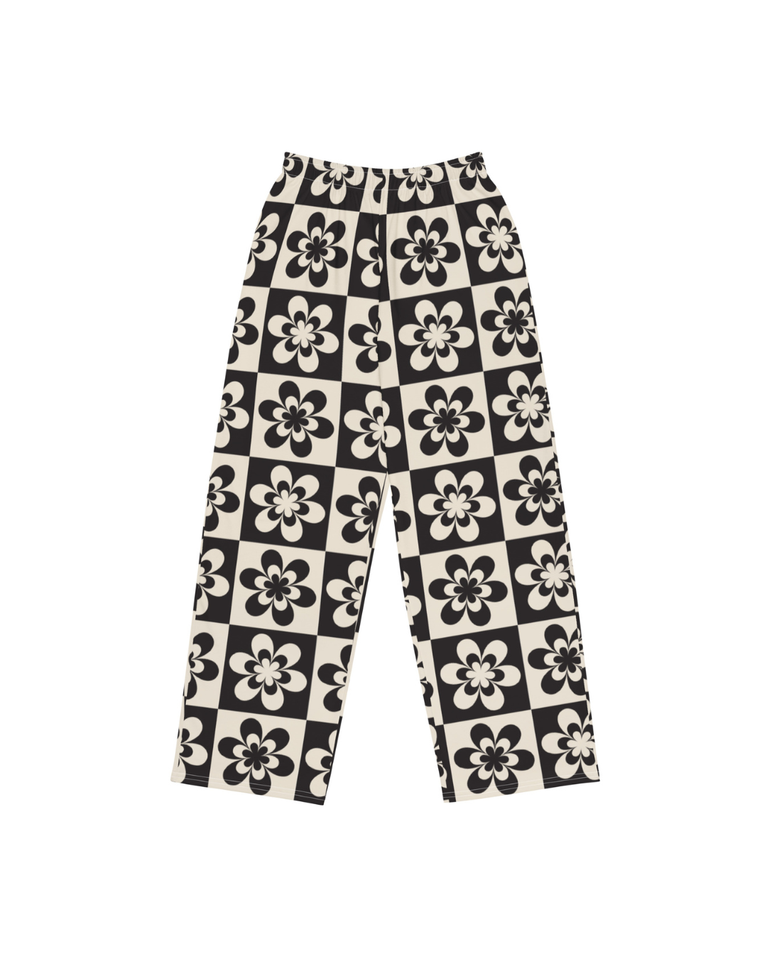 Black & Tan Flower Wide Leg Pants