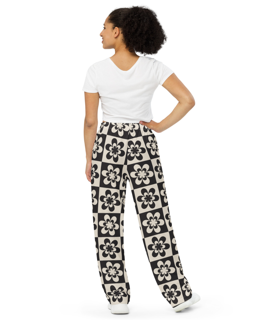 Black & Tan Flower Wide Leg Pants