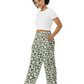 Green & Tan Flower Wide Leg Pants