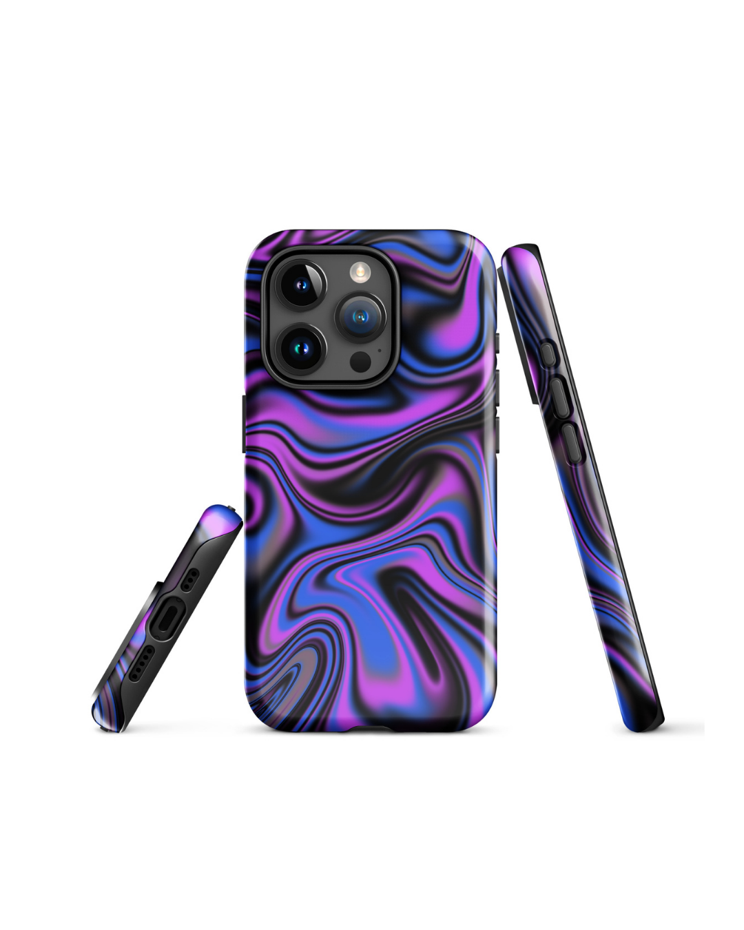 Purple & Black Swirl iPhone Case