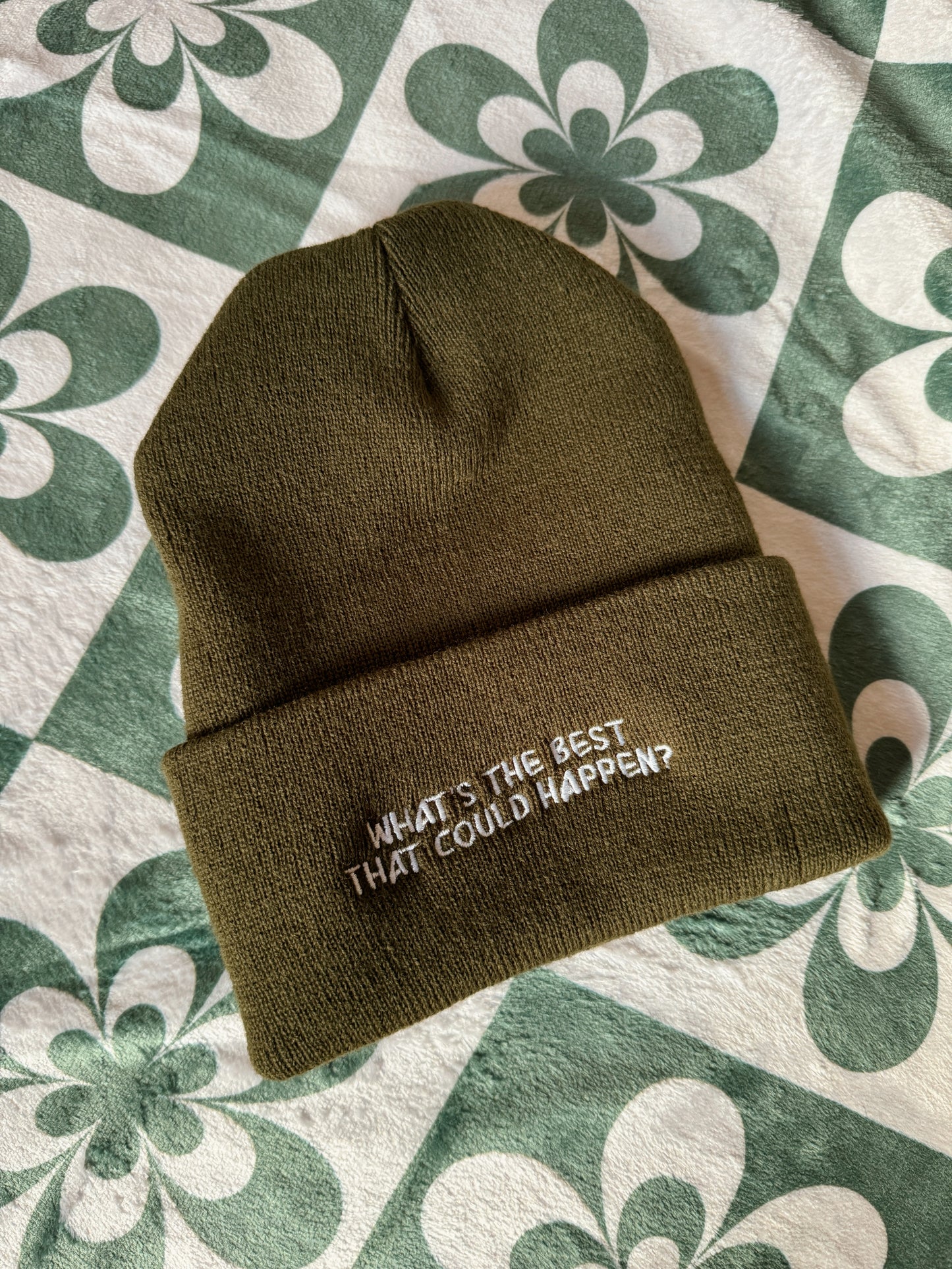 The Best That Could Happen Cuffed Embroidered Beanie