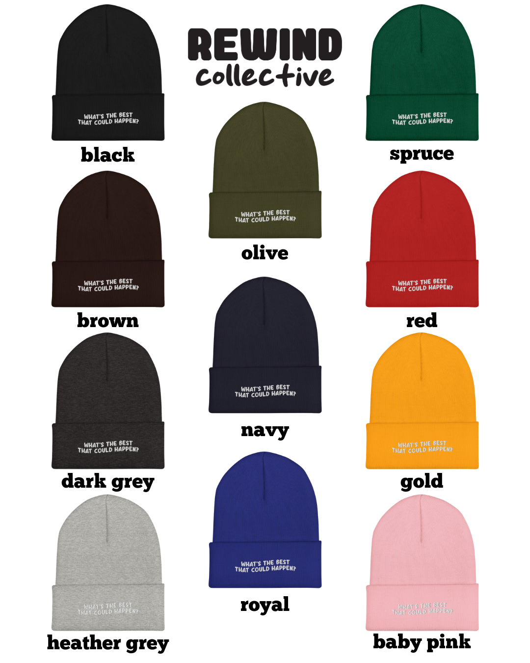 The Best That Could Happen Cuffed Embroidered Beanie