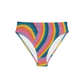 Retro Rainbow Women's Recycled High Waisted Bikini Bottoms