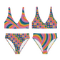 Retro Rainbow Women's Recycled High Waisted Bikini Bottoms