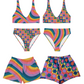 Retro Rainbow Women’s Recycled Padded Bikini Top