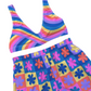 Retro Rainbow Women’s Recycled Padded Bikini Top