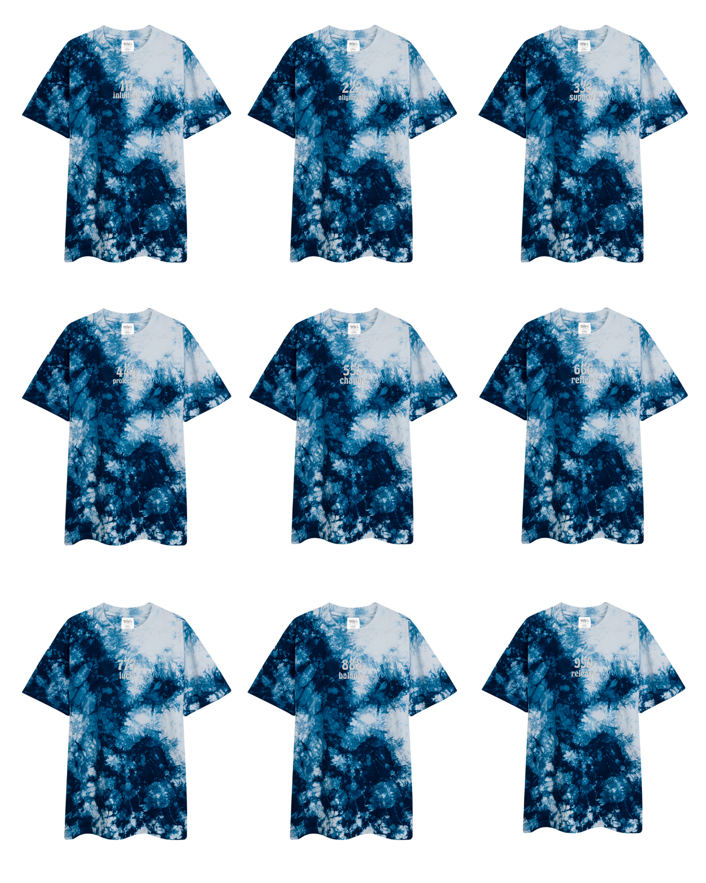 Angel Number Oversized T-Shirt Glacier Tie-dye