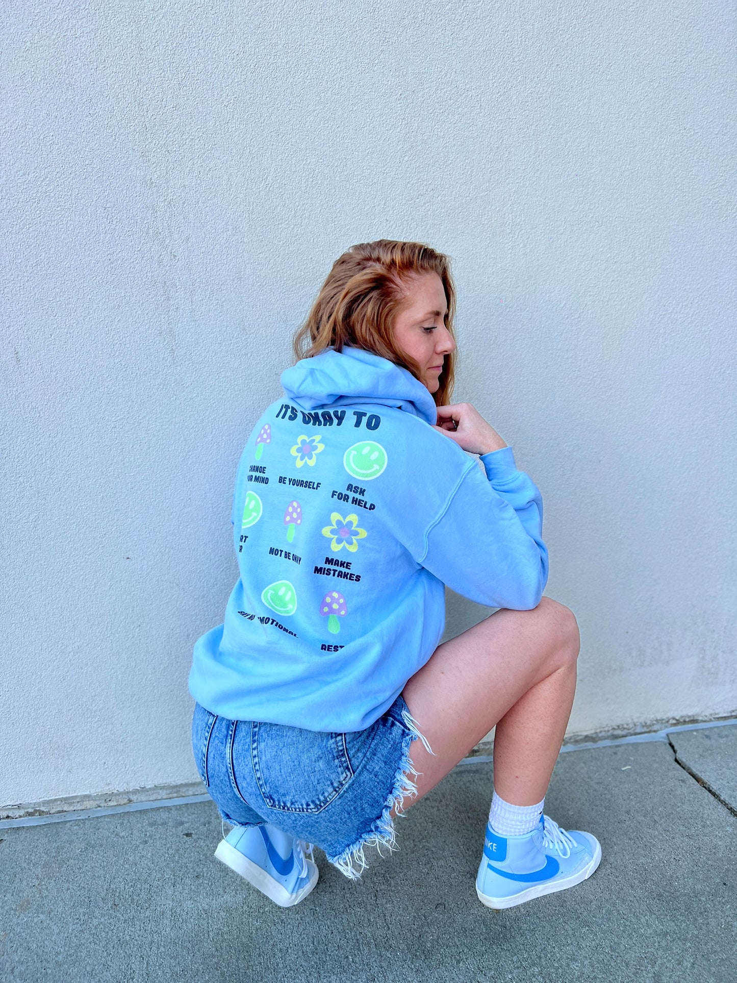 Light Blue Its Okay Hoodie