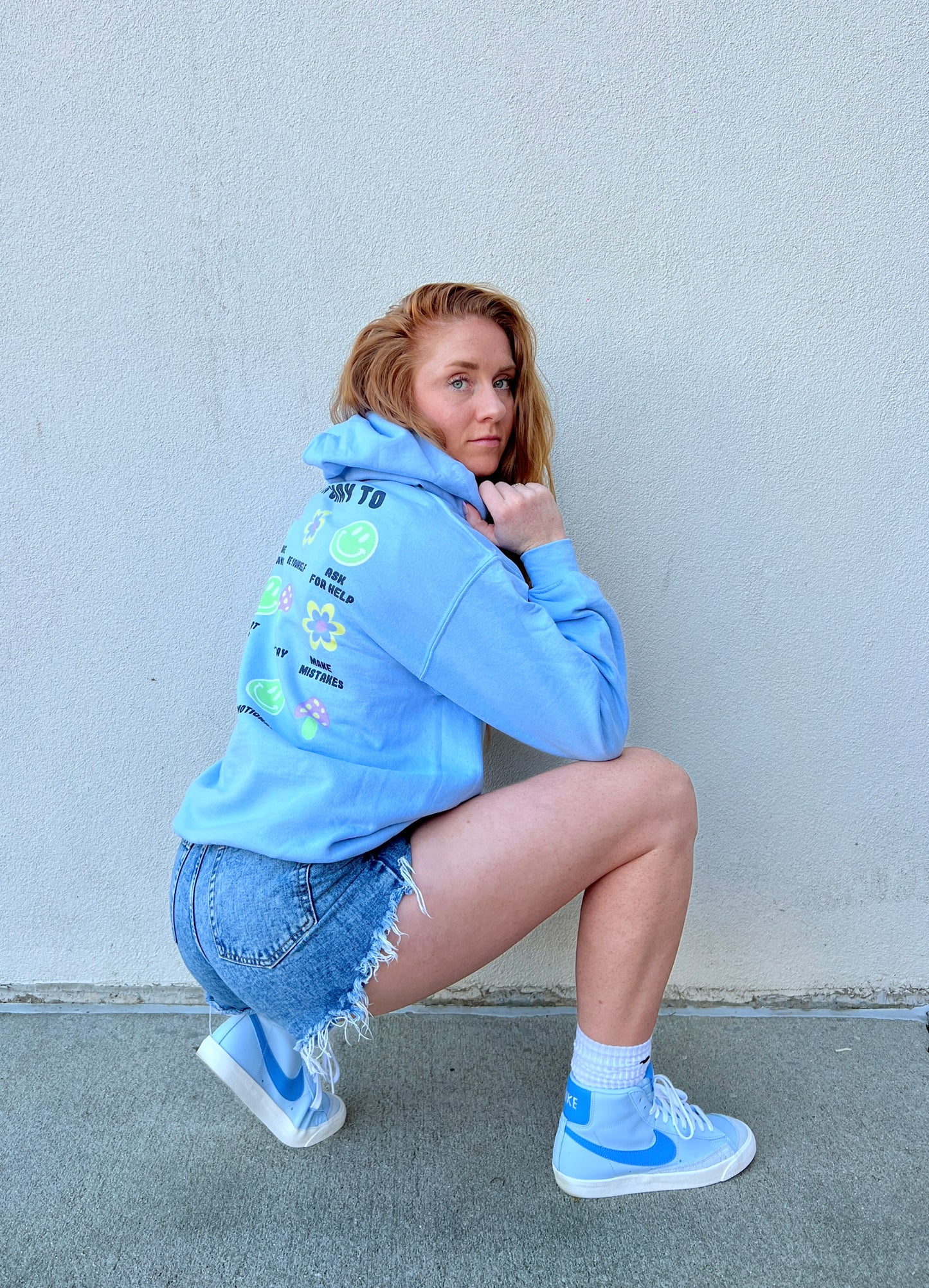 Light Blue Its Okay Hoodie