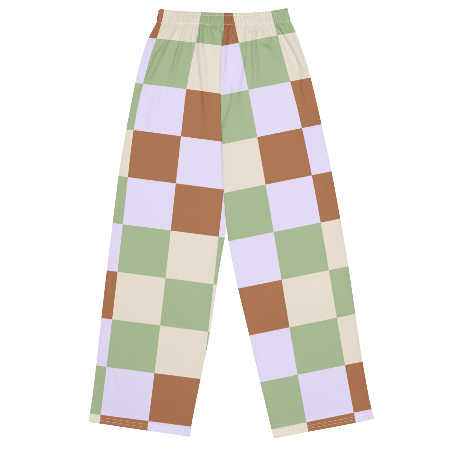 Neutral Checker Unisex Wide Leg Pants